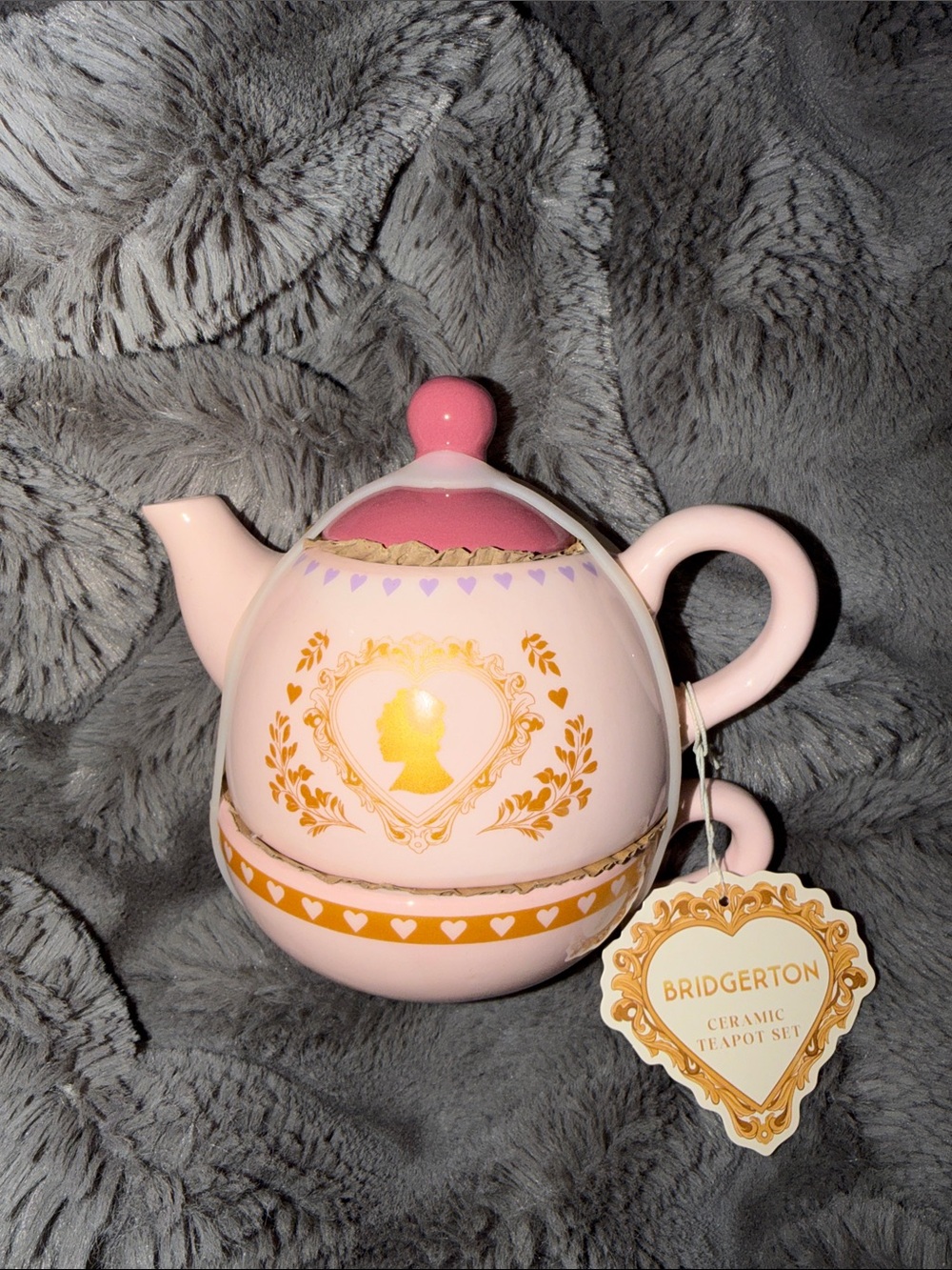Bridgerton Pink Ceramic Teapot Set - Pink